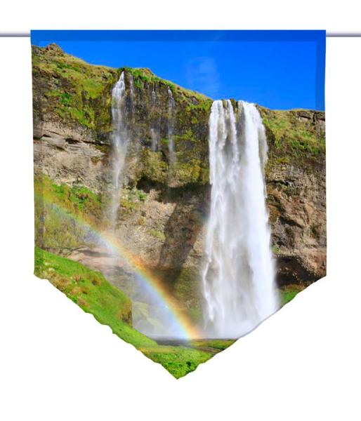 Seljalandsfoss Rainbow, Scheibenhänger spitz